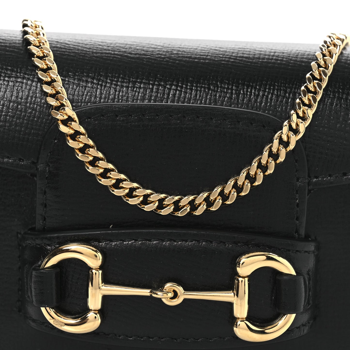 Azalea Calfskin Horsebit 1955 Super Mini Crossbody Bag Black