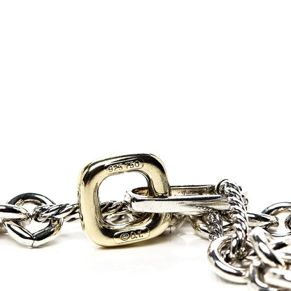 David Yurman Sterling Silver 18K Yellow Gold Figaro Chain Link Necklace 4 of 4
