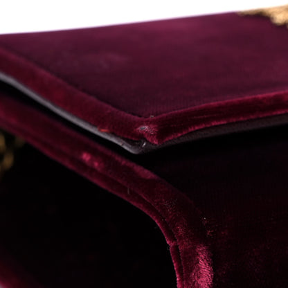 Saint Laurent Velvet Small Classic Monogram Kate Tassel Satchel Burgundy 8 of 16