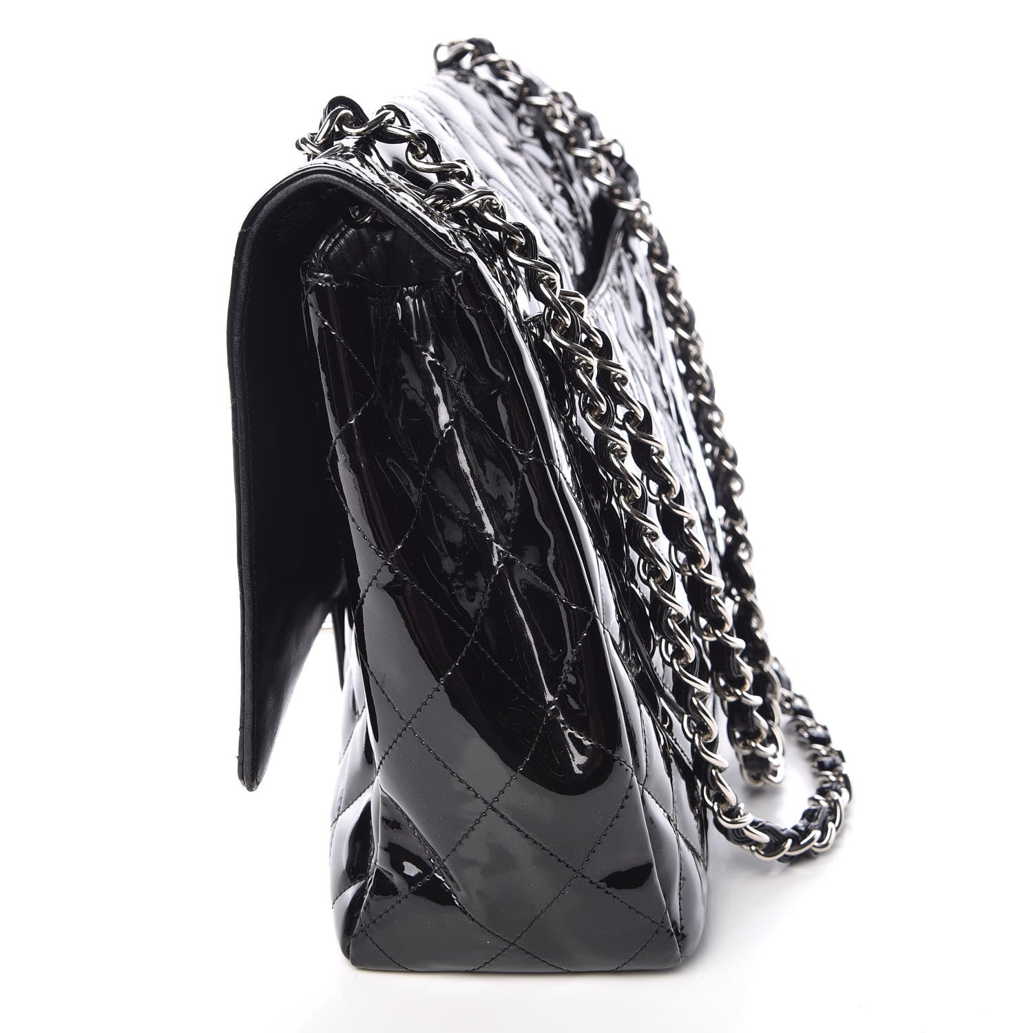 Chanel Patent Quilted Maxi Single Flap Black 10 of 13