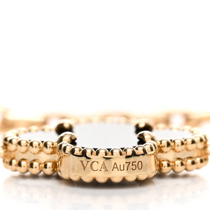 Van Cleef & Arpels 18K Yellow Gold Black Onyx 5 Motifs Vintage Alhambra Bracelet 4 of 5
