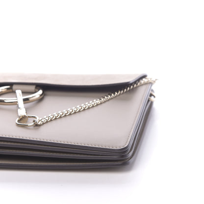 Chloe Calfskin Suede Medium Faye Shoulder Bag Motty Grey 8 of 9