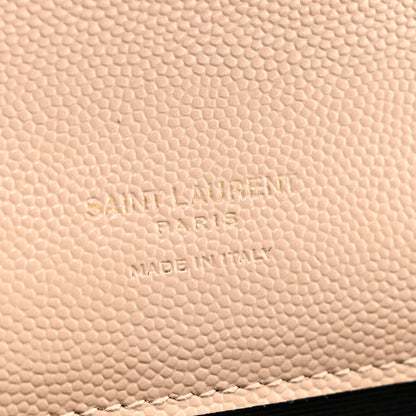 Saint Laurent Grain De Poudre Matelasse Chevron Monogram Envelope Clutch Dark Beige 6 of 8