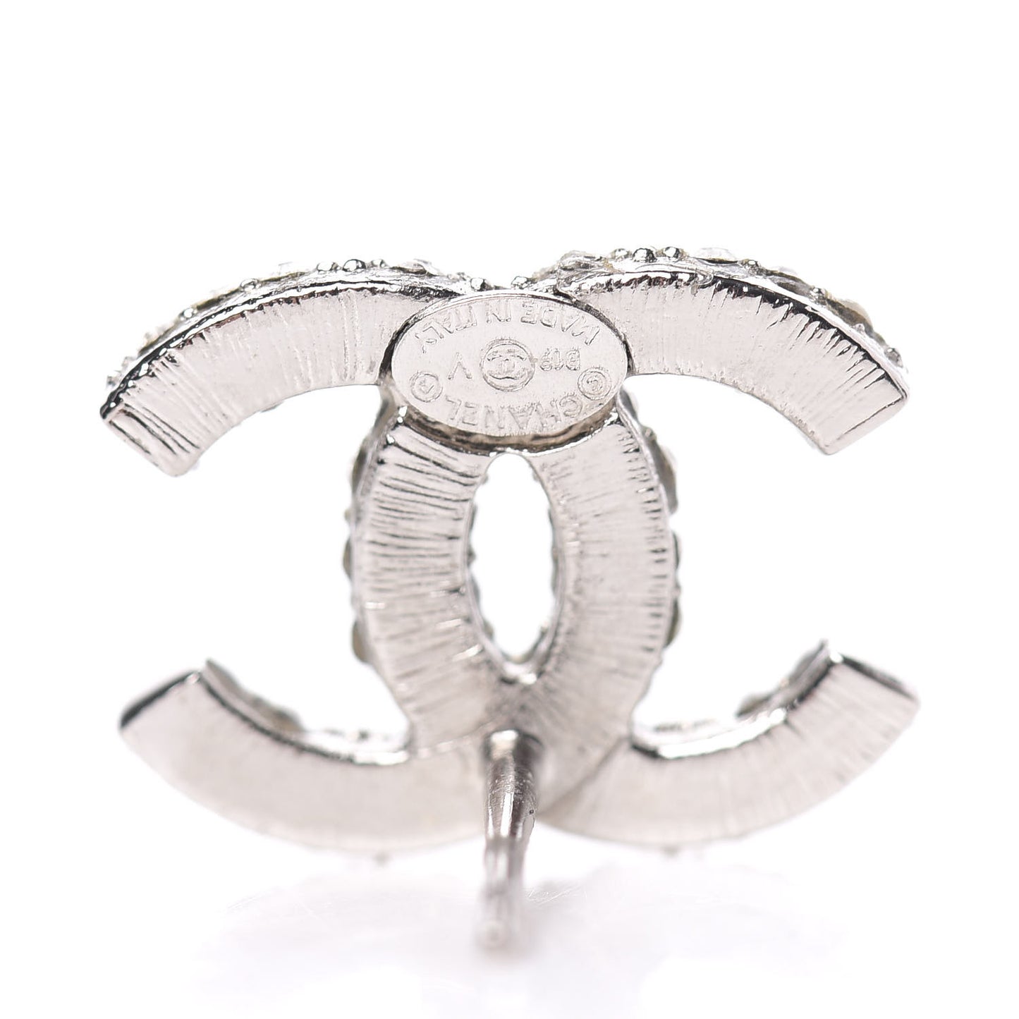 Crystal Mini CC Earrings Silver