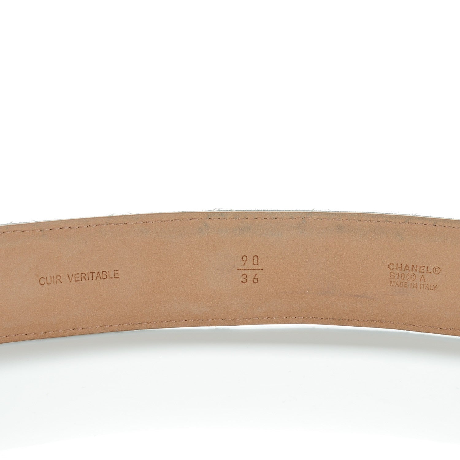 Chanel Metallic Lambskin Quilted CC Belt 90 36 Silver 5 of 8