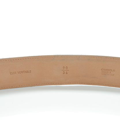 Chanel Metallic Lambskin Quilted CC Belt 90 36 Silver 5 of 8