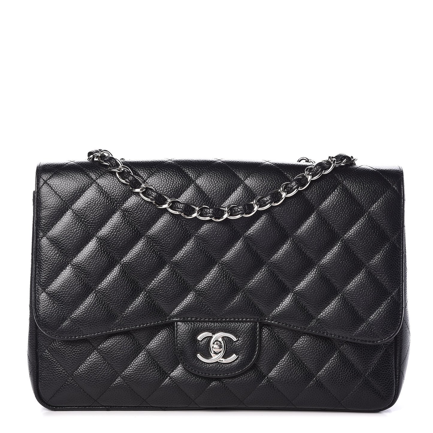 Caviar Quilted Jumbo Single Flap Black