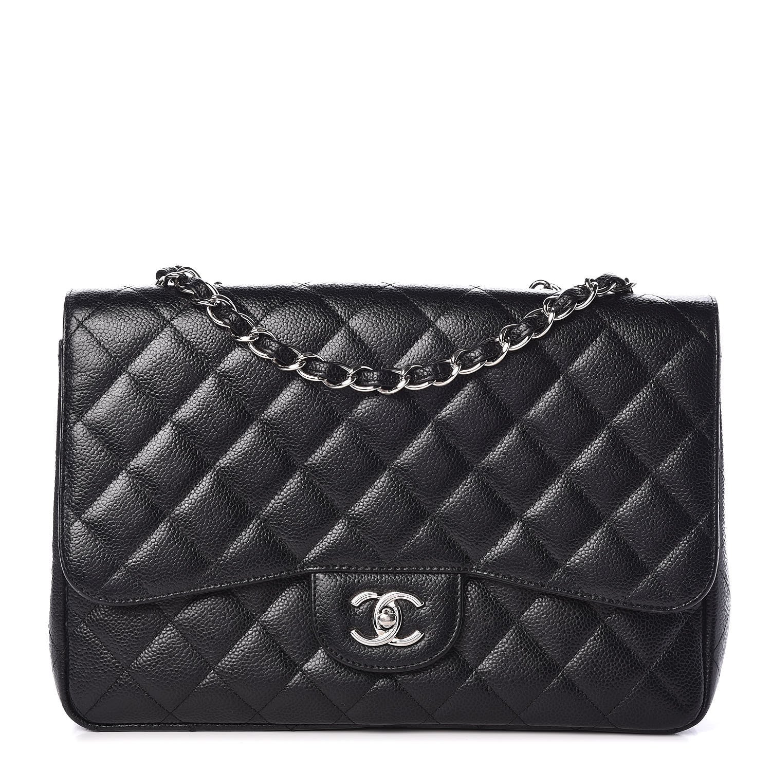 Chanel Caviar Quilted Jumbo Single Flap Black 1 of 10