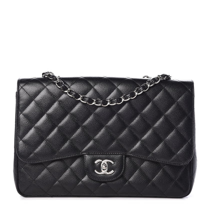 Chanel Caviar Quilted Jumbo Single Flap Black 1 of 10