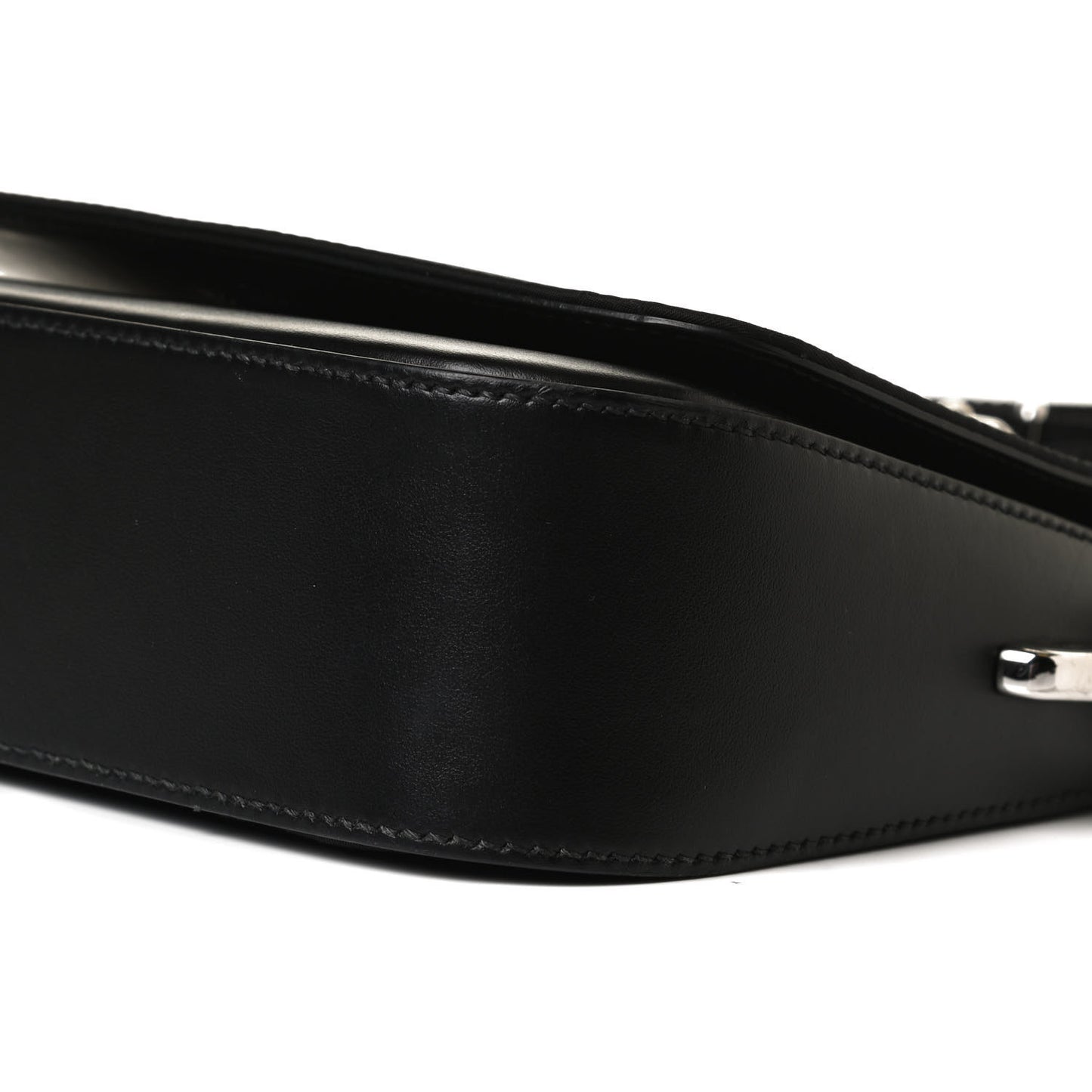 Nylon Calfskin Identity Shoulder Bag Black