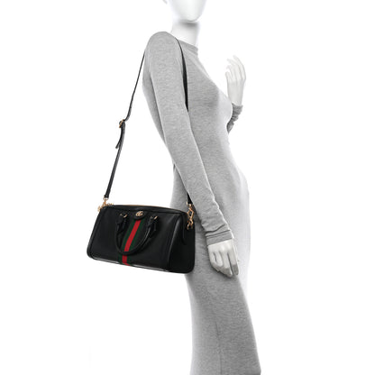 Gucci Textured Dollar Calfskin Web Medium Ophidia Boston Black 2 of 11