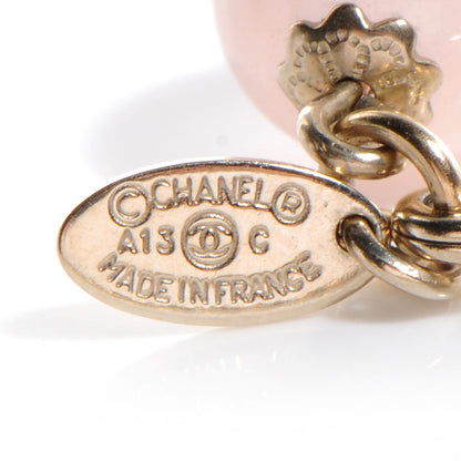 Chanel Glitter Enamel Striped Pearl CC Choker Necklace Ivory Pink 6 of 6