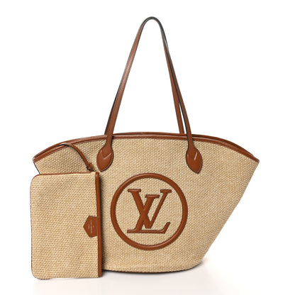 Louis Vuitton Raffia Saint Jacques Tote Caramel 3 of 10