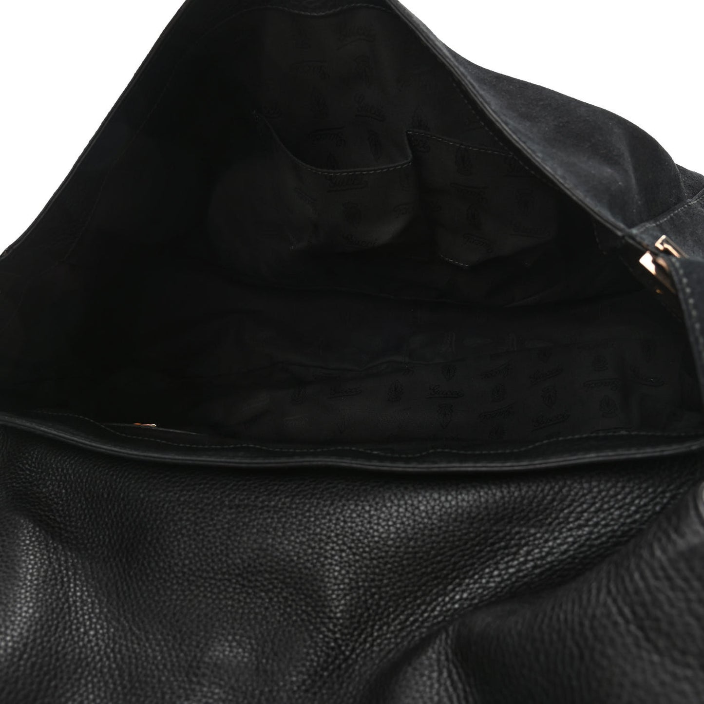 Suede G Square Medium Shoulder Bag Black