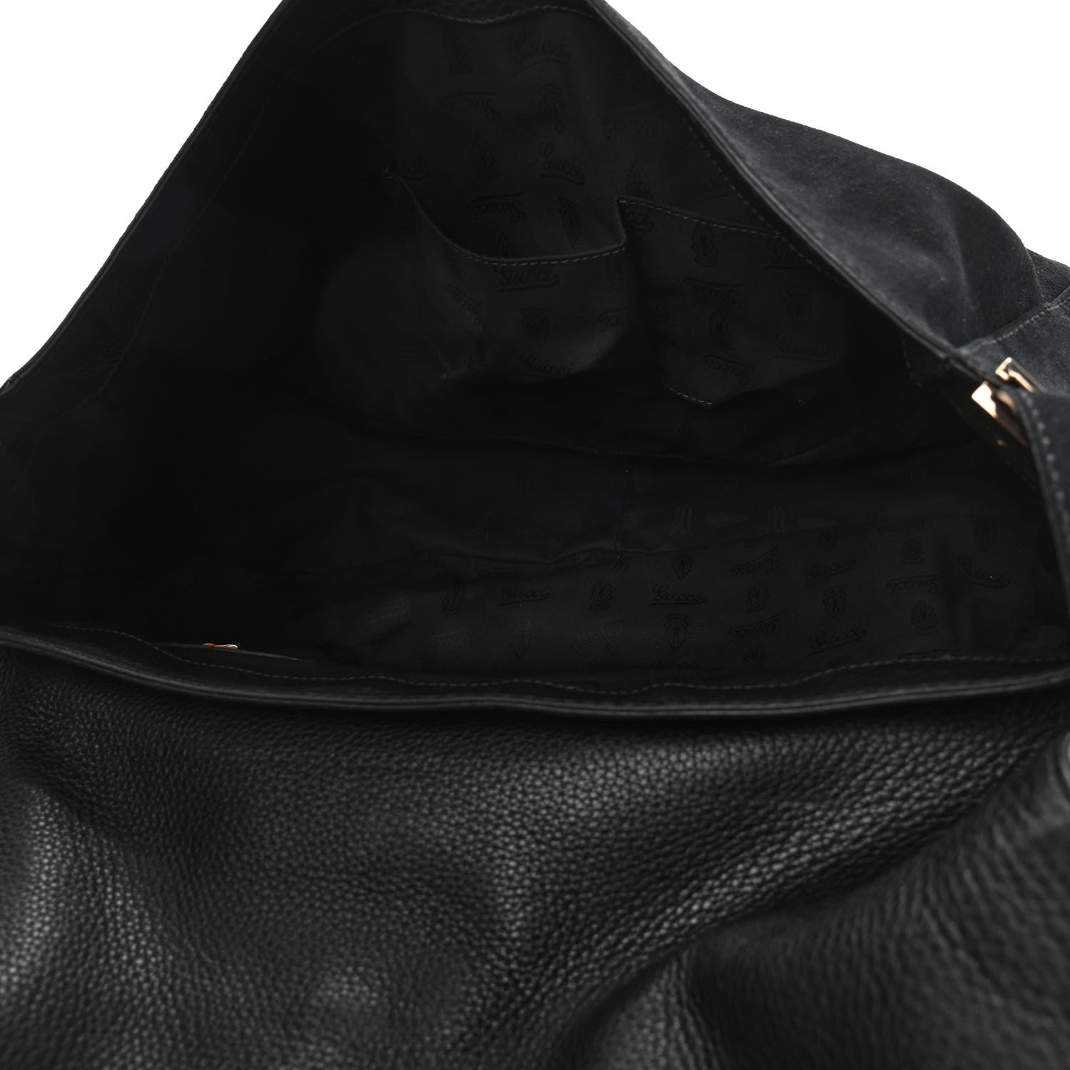 Gucci Suede G Square Medium Shoulder Bag Black 4 of 5