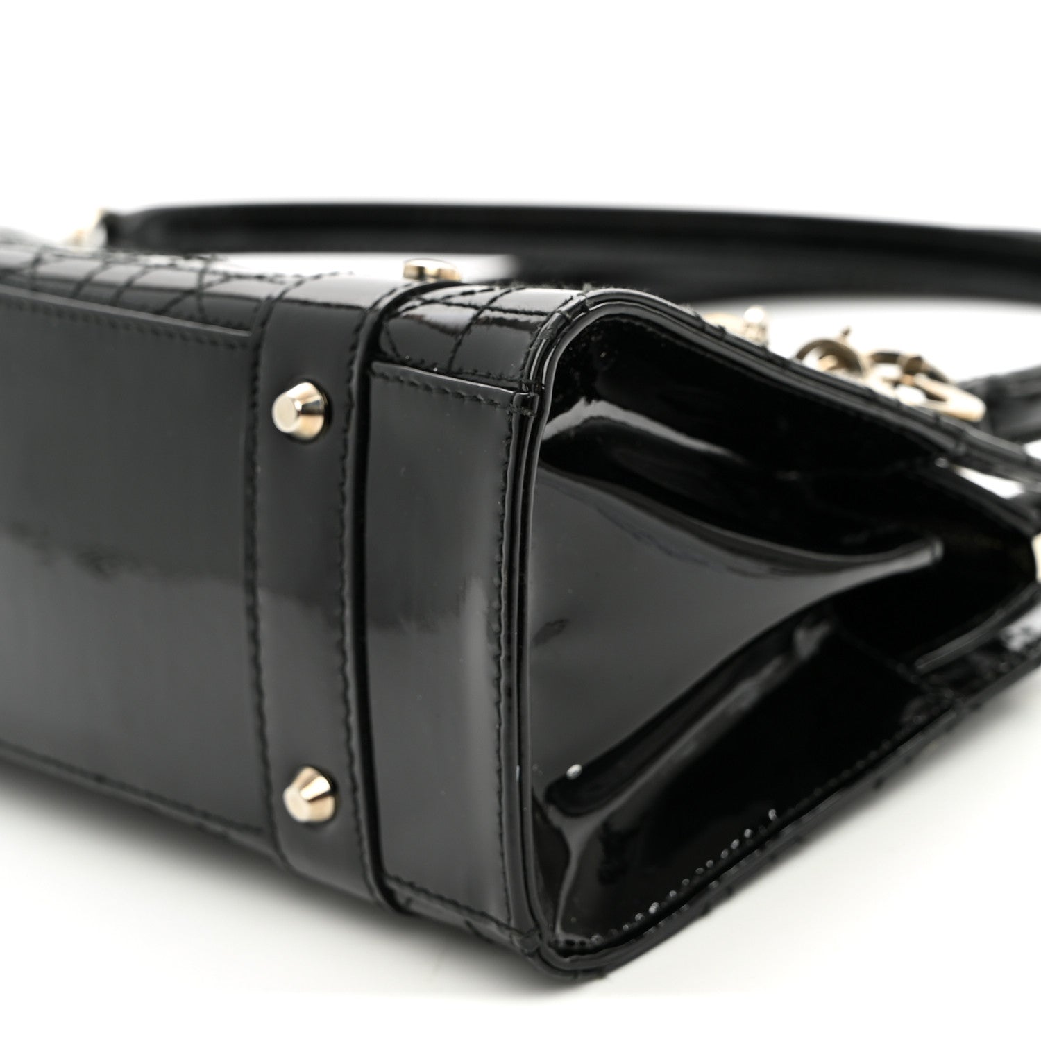 Christian Dior Patent Cannage Stitched East West Lady Dior Black 9 of 9