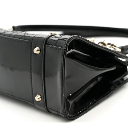 Christian Dior Patent Cannage Stitched East West Lady Dior Black 9 of 9