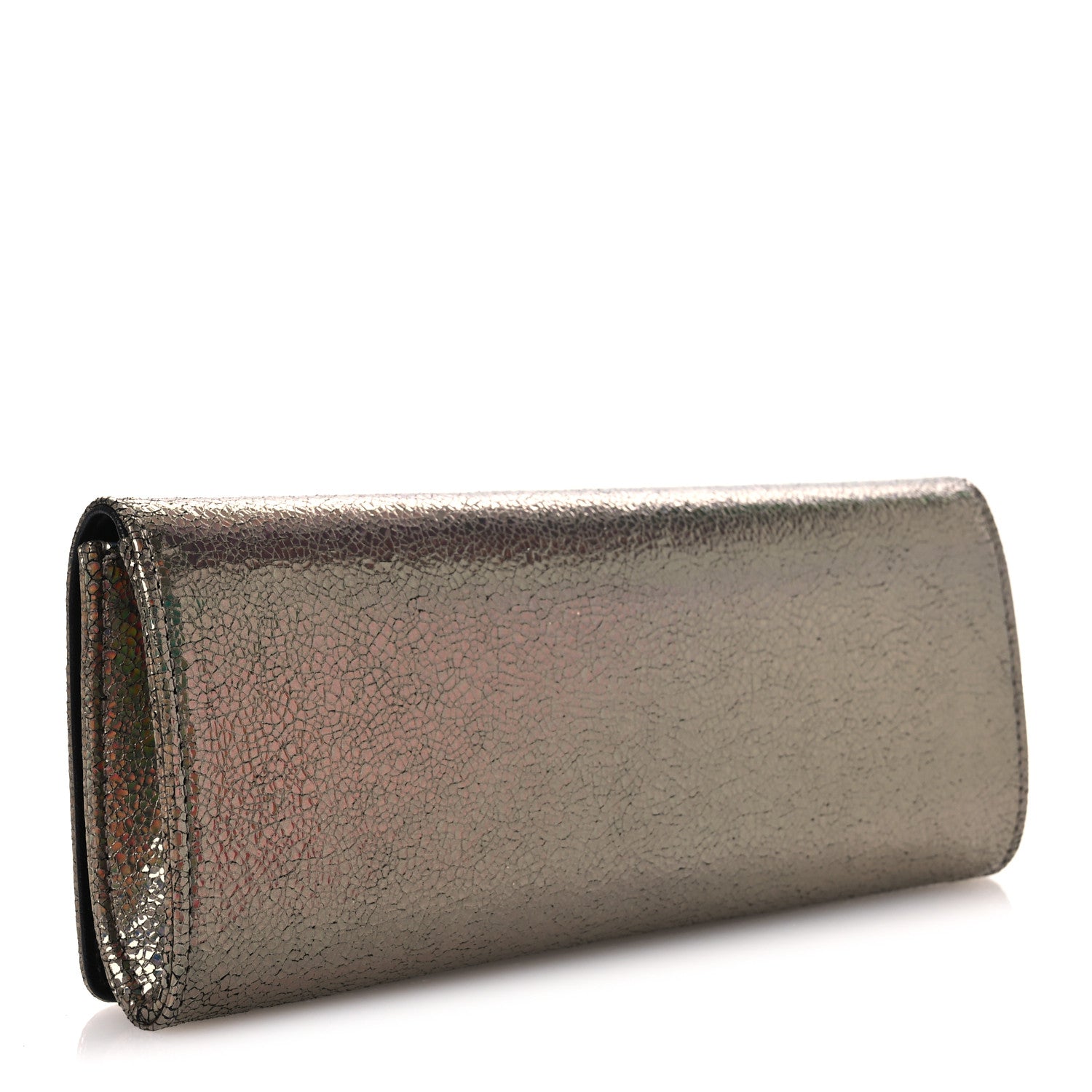 Gucci Metallic Crackled Calfskin Broadway Clutch Salmone 3 of 8