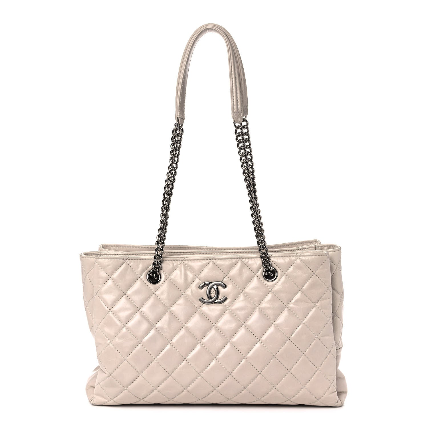 Chanel Glazed Calfskin Quilted Shopping Tote Light Beige 1 of 13