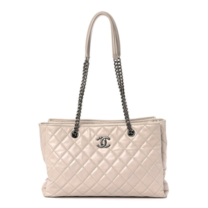 Chanel Glazed Calfskin Quilted Shopping Tote Light Beige 1 of 13