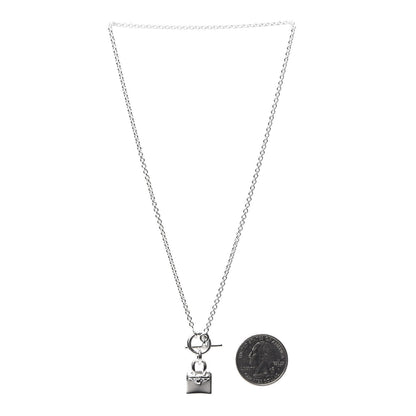 Hermes Sterling Silver Birkin Amulette Pendant Necklace 3 of 6