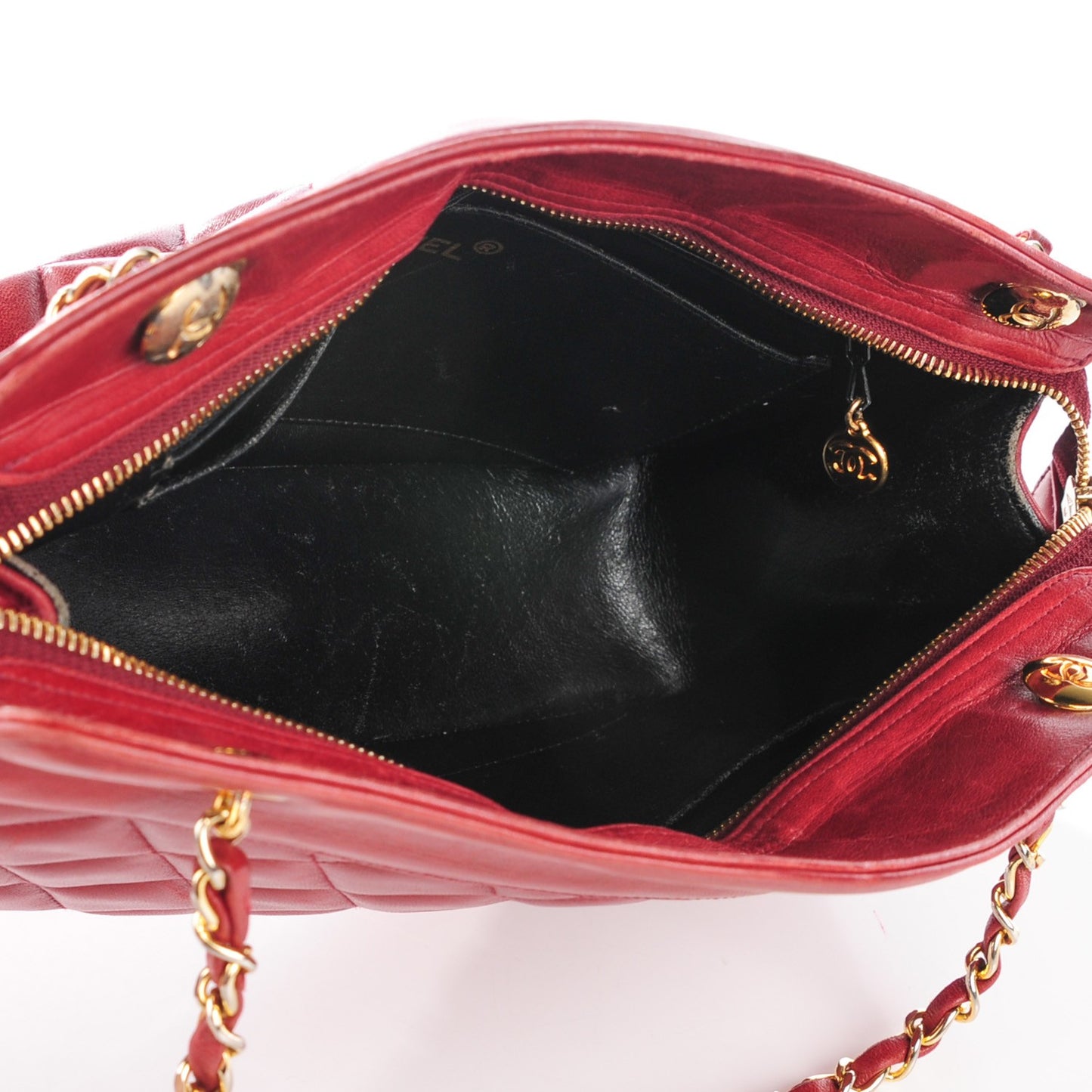 Lambskin Quilted Shoulder Bag Red