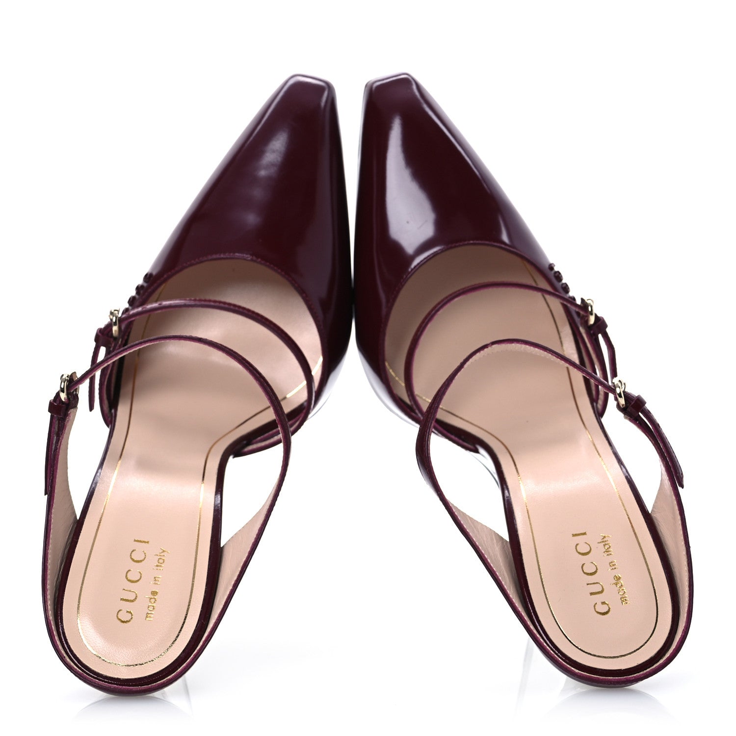 Gucci Patent Wedge Mules 40 Rosso Ancora 2 of 13