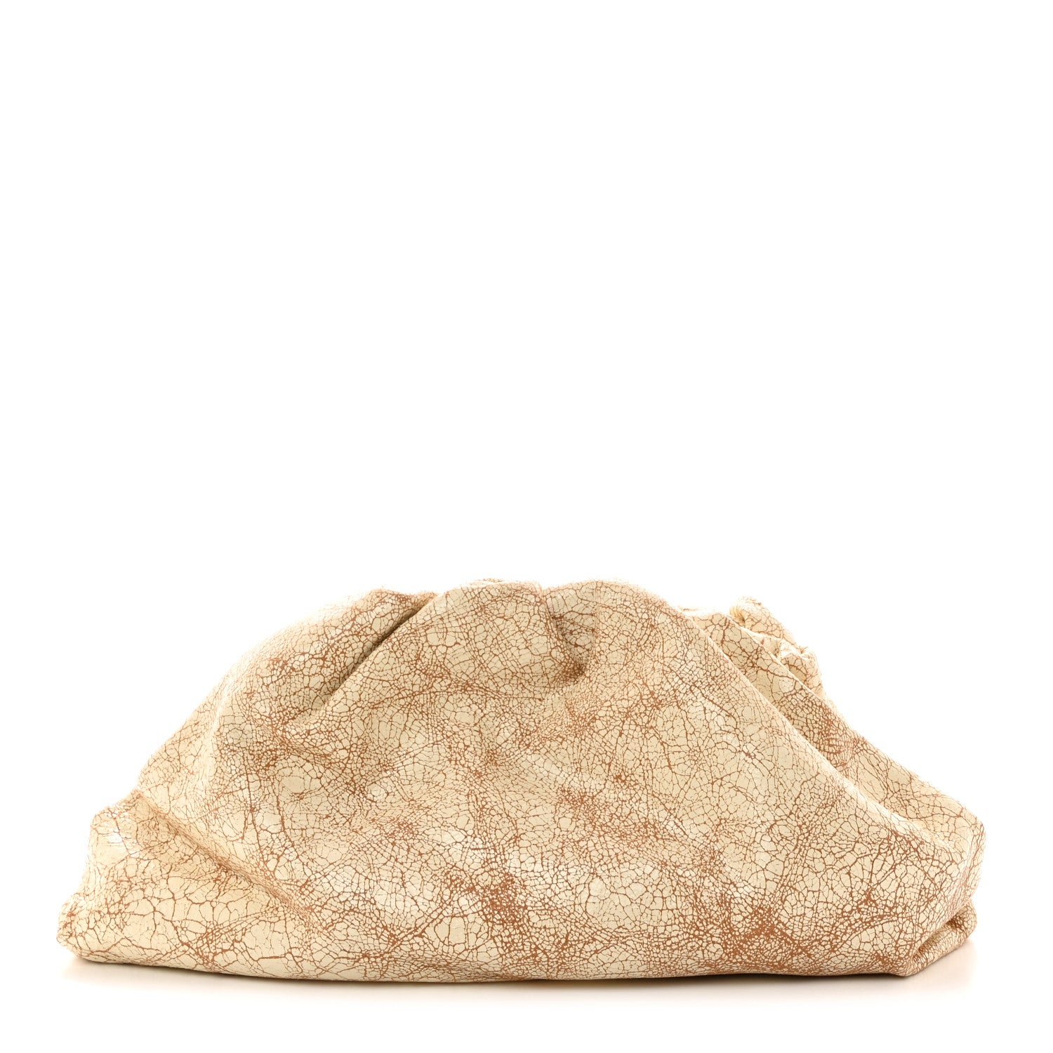 Bottega Veneta Crackled Calfskin The Pouch Oversized Clutch Zabaione Zabaione 1 of 7