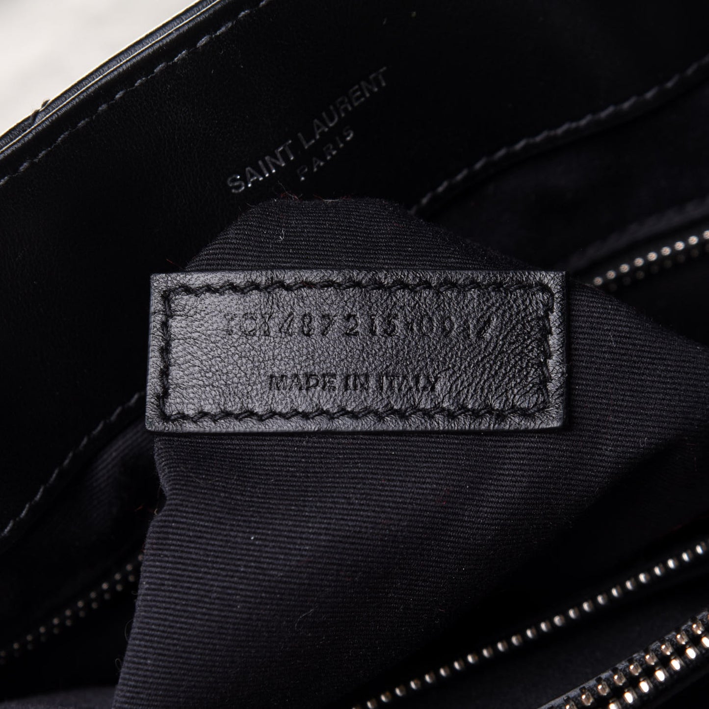 Calfskin Y Quilted Monogram Large Loulou Chain Satchel Black