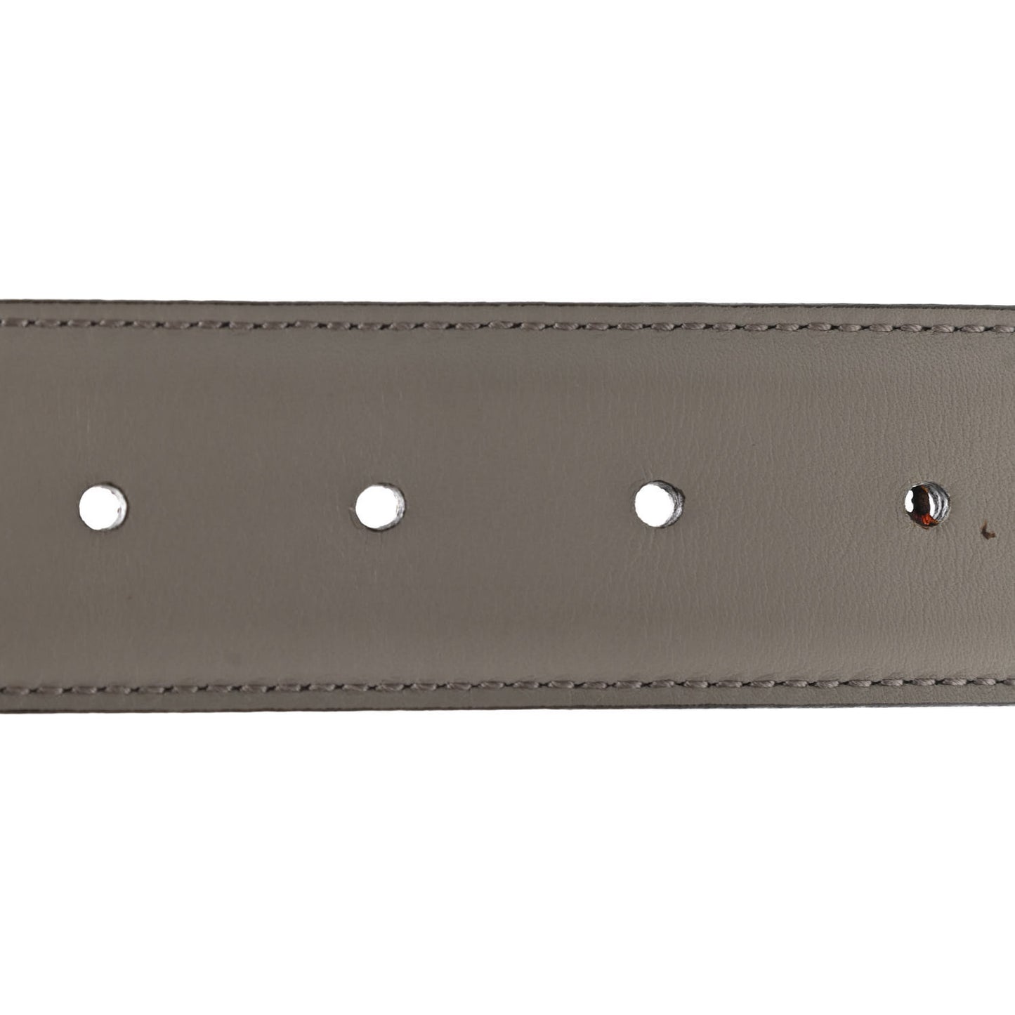 Moon Calfskin Interlocking G 37mm Belt 115 46 Storm Grey