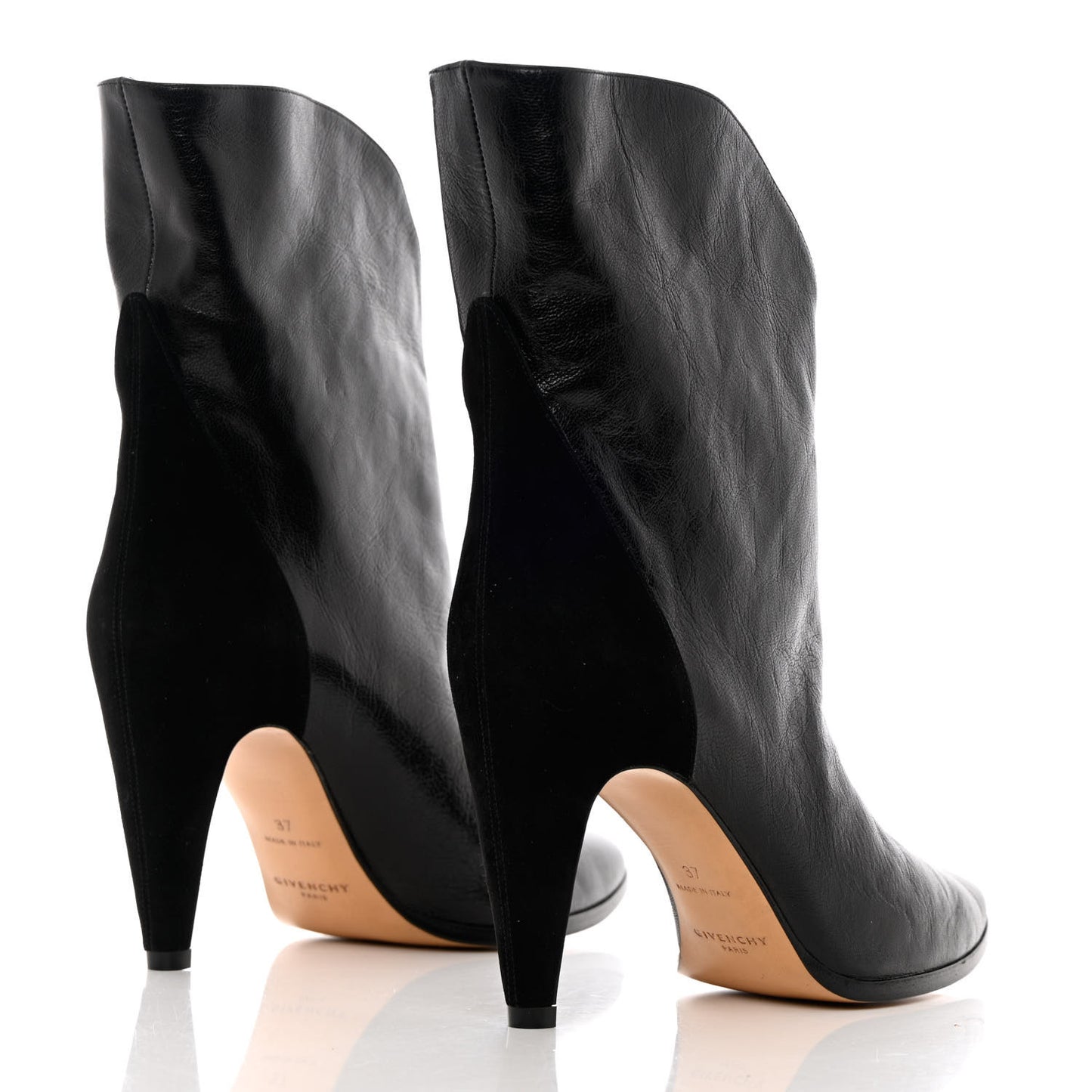 Calfskin Suede GV3 Mid Calf Boots 37 Black