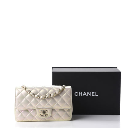 Chanel Iridescent Lambskin Quilted Mini Rectangular Flap Ivory 10 of 10