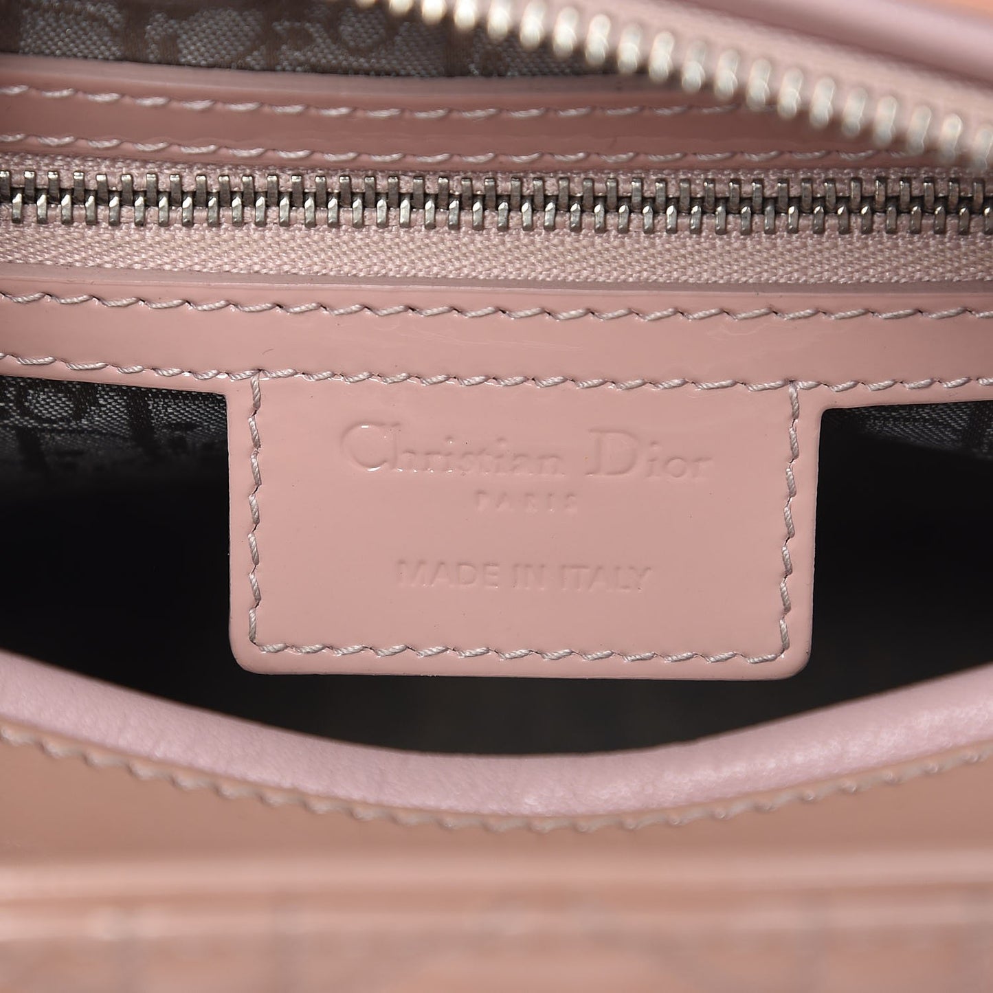 Patent Cannage Medium Lady Dior Pale Pink