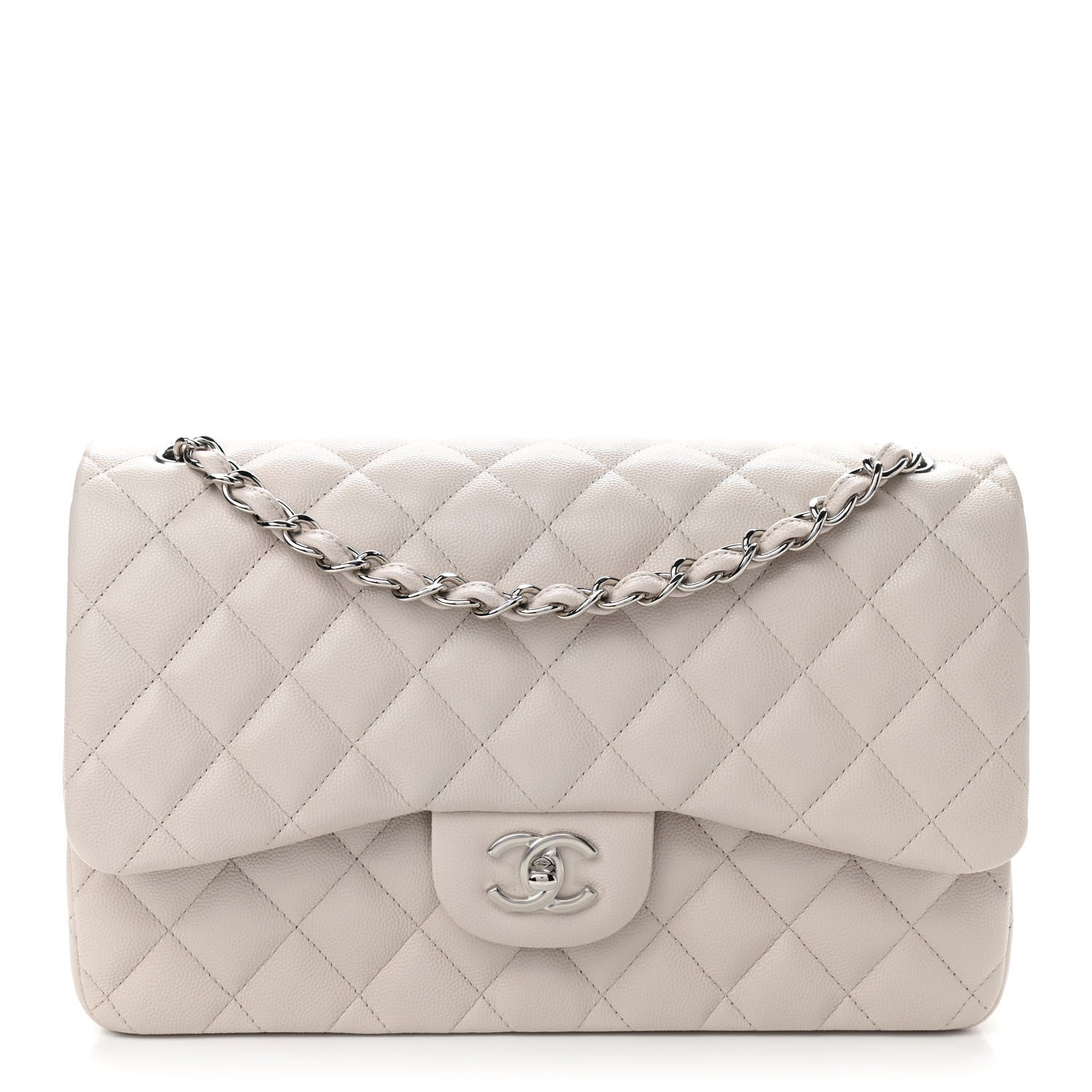 Chanel Caviar Quilted Jumbo Double Flap Ivory 1 of 11