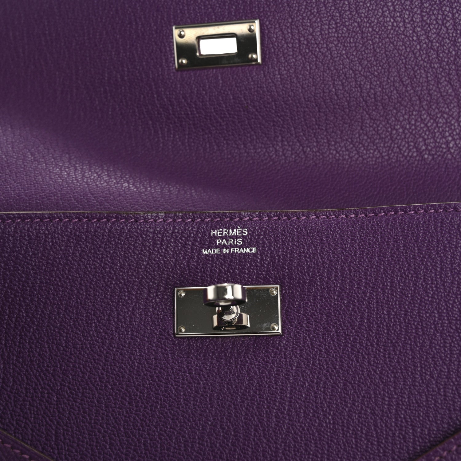 Hermes Chevre Mysore Kelly Longue Wallet Violet 6 of 9