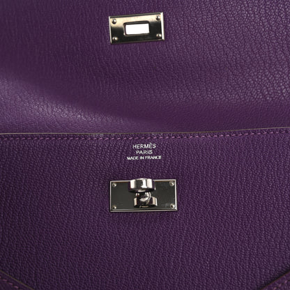Hermes Chevre Mysore Kelly Longue Wallet Violet 6 of 9
