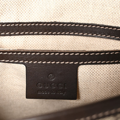 Gucci GG Supreme Monogram Selleria Calfskin Small Flap Messenger Bag Beige Ebony Cocoa Dark Chocolate 6 of 10