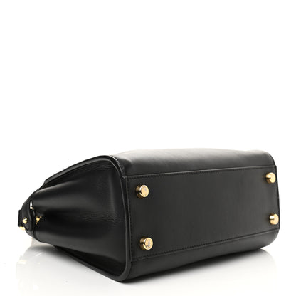 Fendi Vitello Tahiti Burro Medium Peekaboo Iconic Essentially Satchel Black Corda 4 of 11