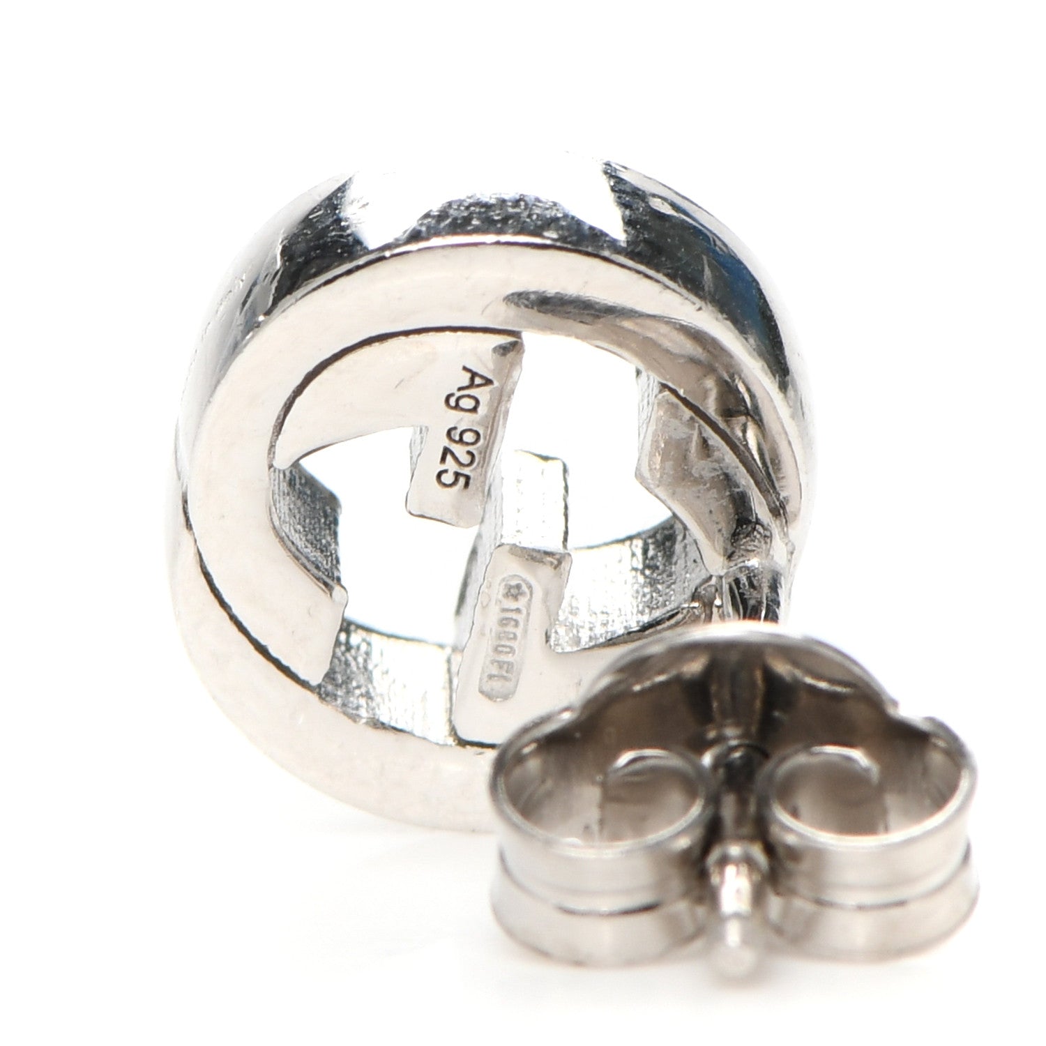 Gucci Sterling Silver Interlocking GG Stud Earrings 4 of 5