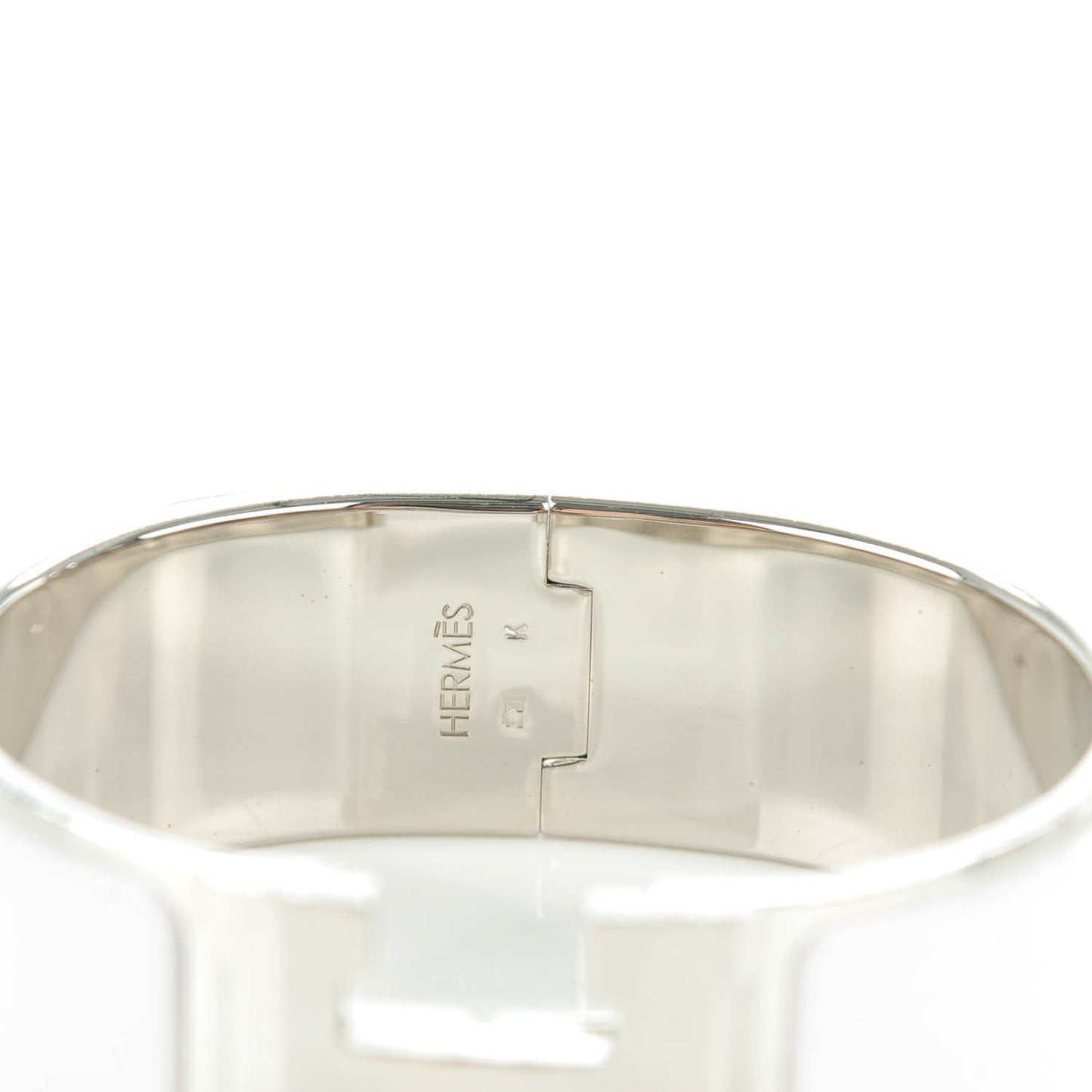 Enamel Wide Clic Clac H Bracelet PM White