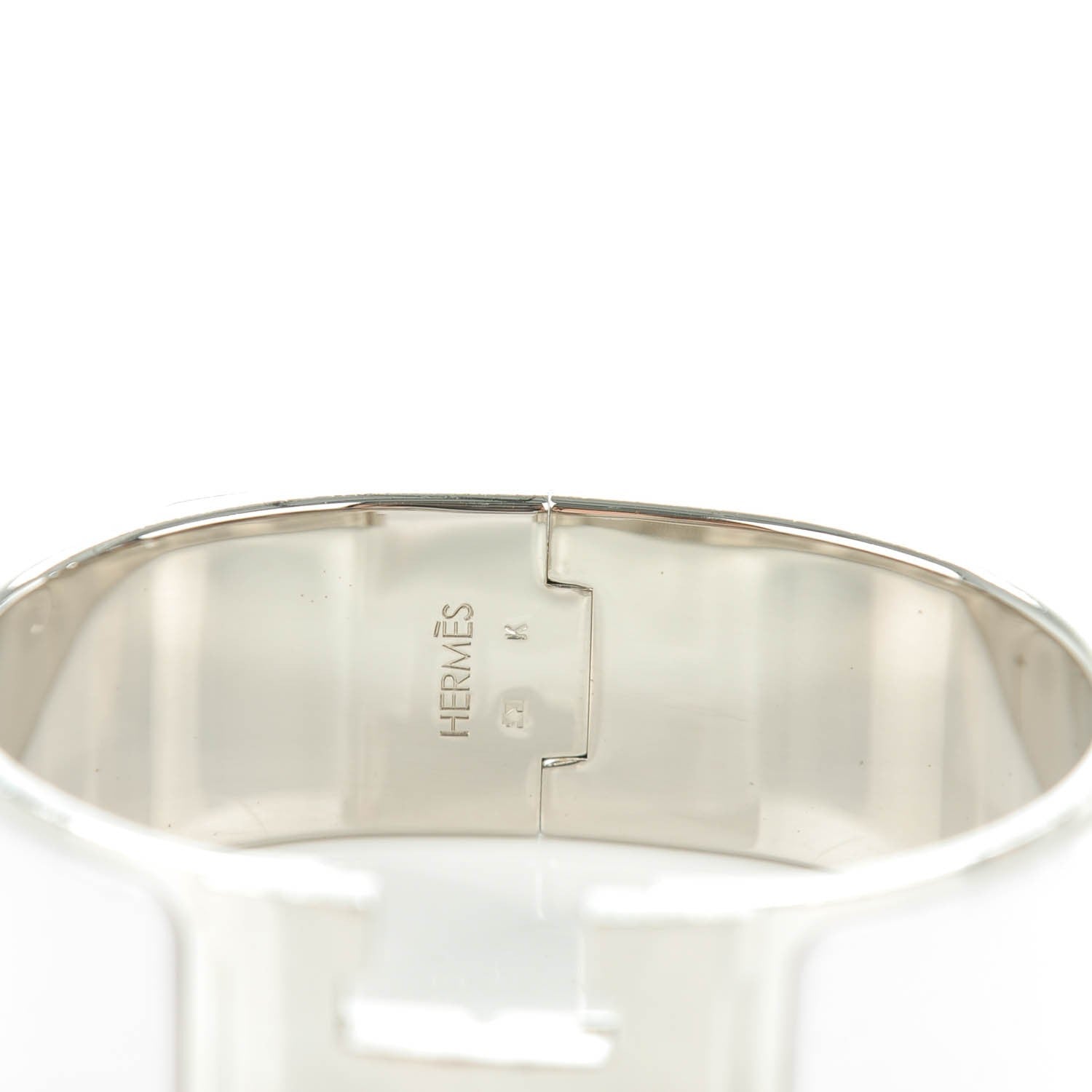 Hermes Enamel Wide Clic Clac H Bracelet PM White 3 of 6