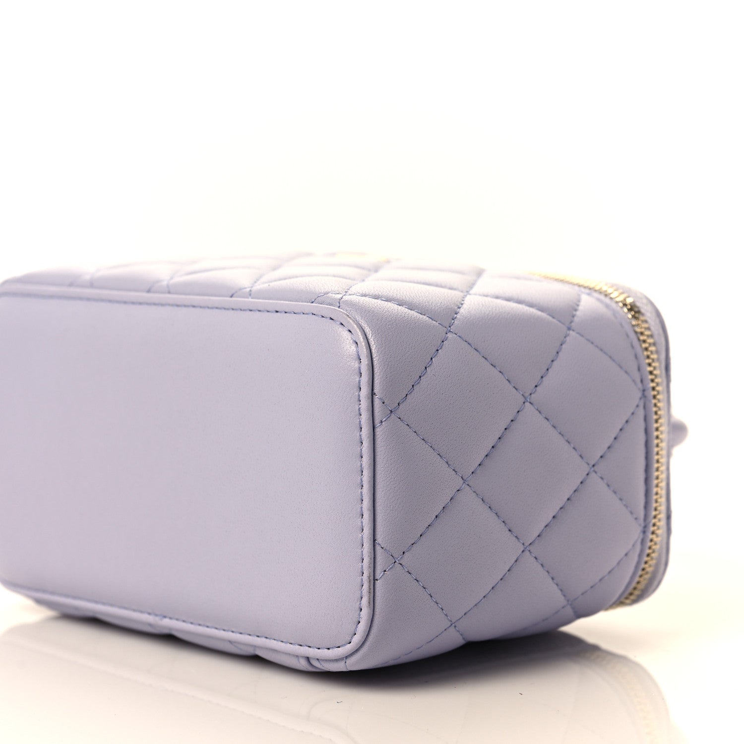 Chanel Lambskin Quilted Small Top Handle Vanity Case With Chain Light Purple 7 of 8