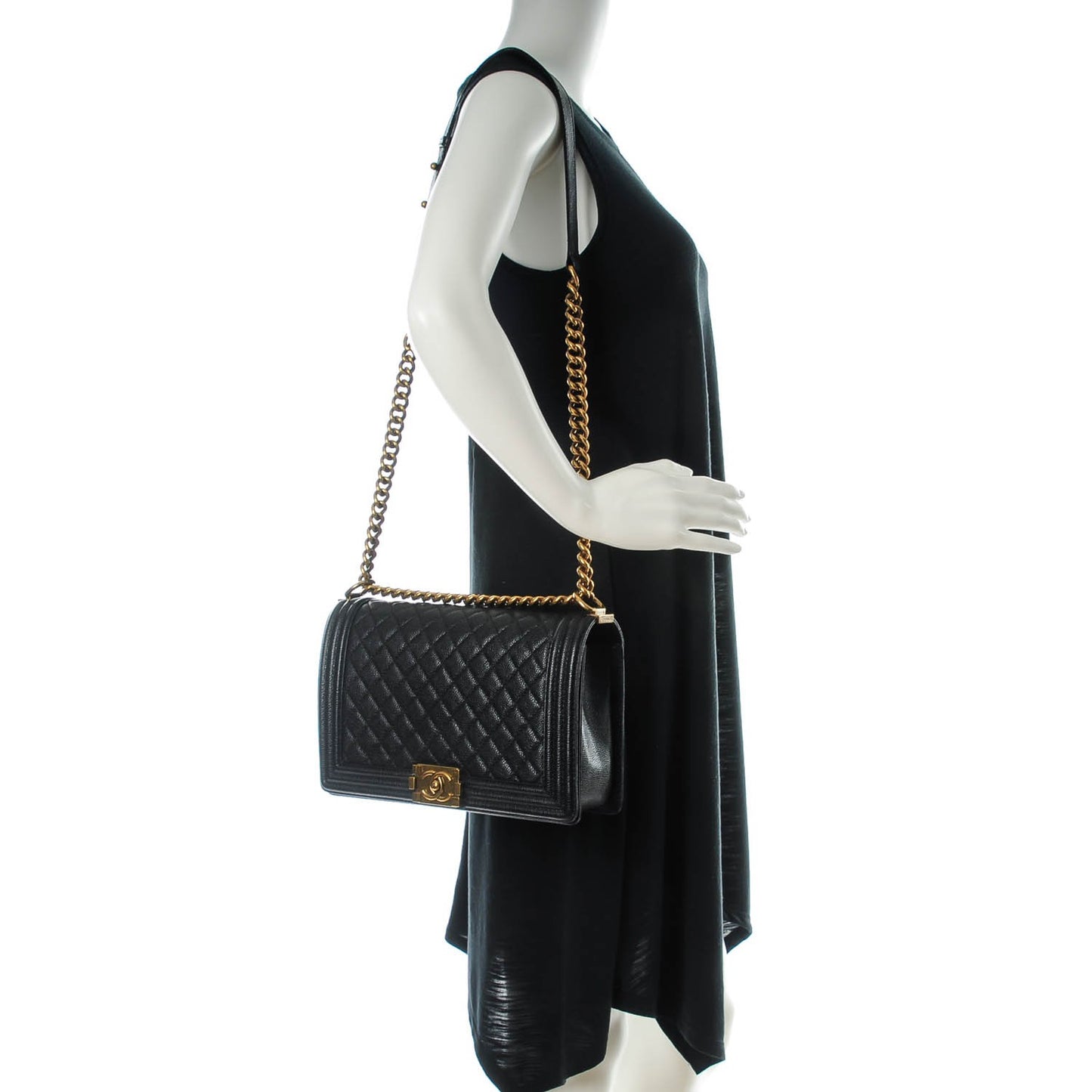 Caviar Quilted New Medium Boy Flap Black