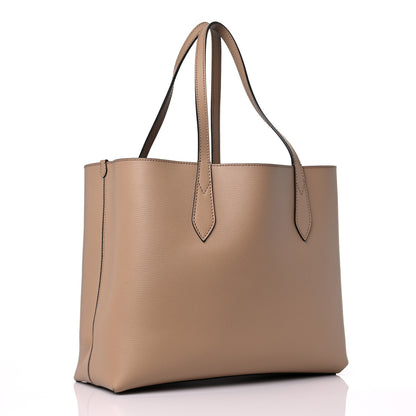 Burberry Grainy Calfskin Haymarket Check Medium Reversible Tote Camel 9 of 14