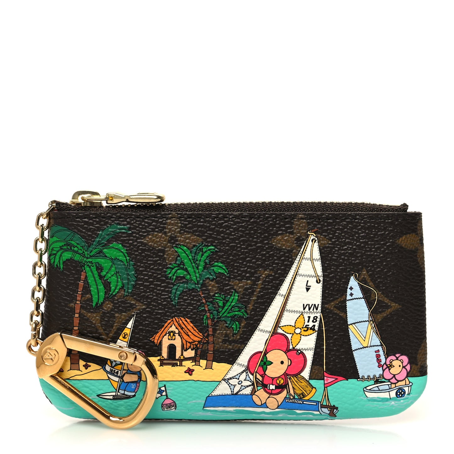 Monogram 2023 Christmas Animation Sailing Vivienne Key Pouch Dragonfruit Pink