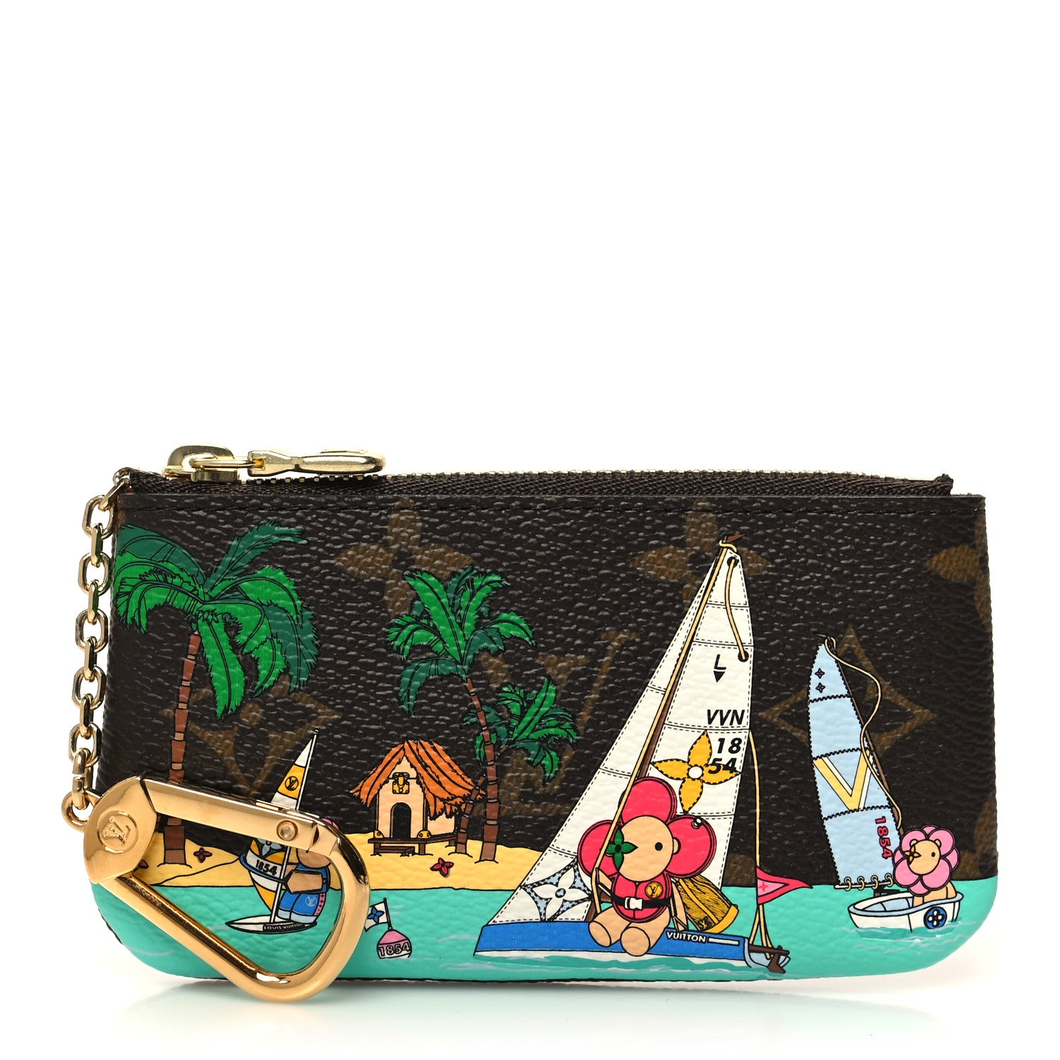 Louis Vuitton Monogram 2023 Christmas Animation Sailing Vivienne Key Pouch Dragonfruit Pink 1 of 8