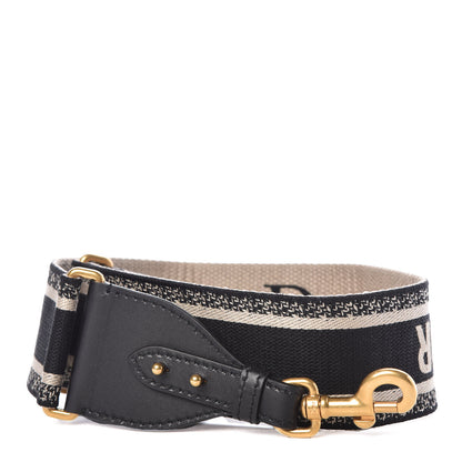 Christian Dior Canvas Embroidered Shoulder Strap Blue 1 of 3