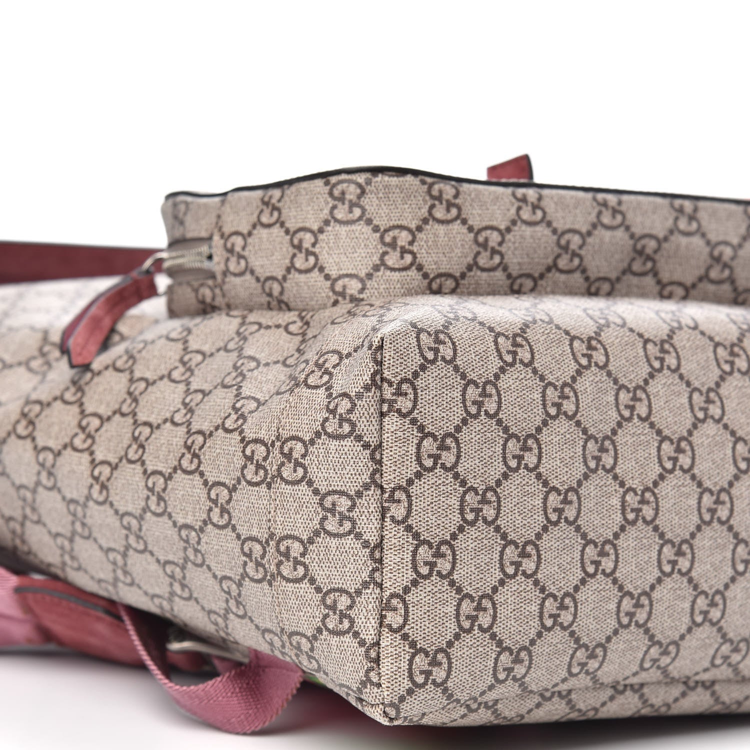 Gucci GG Supreme Monogram Blooms Medium Single Buckle Backpack Beige Multicolor Dry Rose 8 of 9