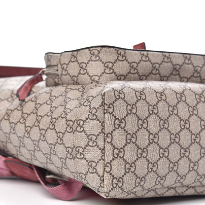 Gucci GG Supreme Monogram Blooms Medium Single Buckle Backpack Beige Multicolor Dry Rose 8 of 9