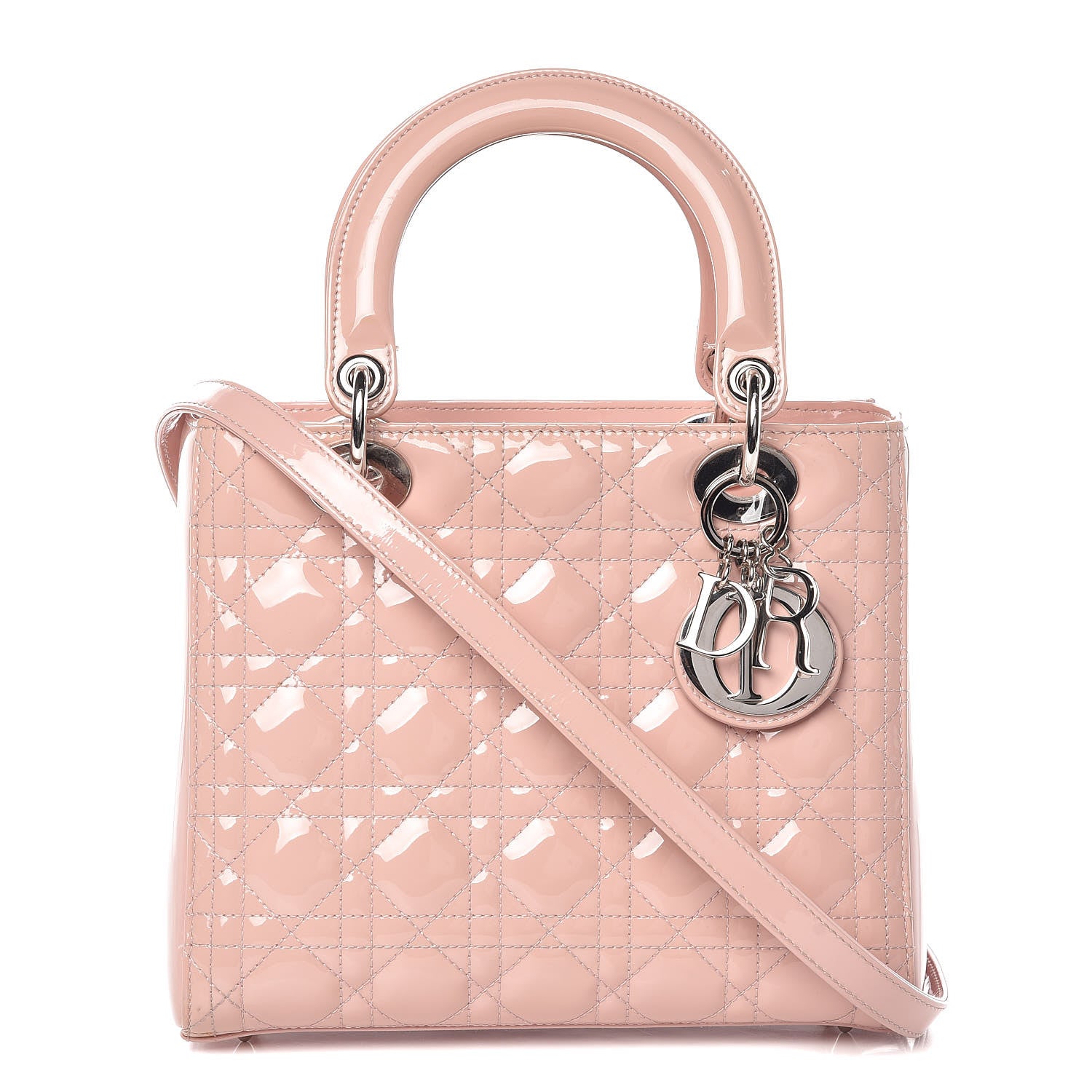 Christian Dior Patent Cannage Medium Lady Dior Rose Clair 1 of 18